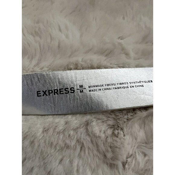 EXPRESS Belt Women’s White Navy Striped Preppy Classic Boho Size Medium - Picture 5 of 5